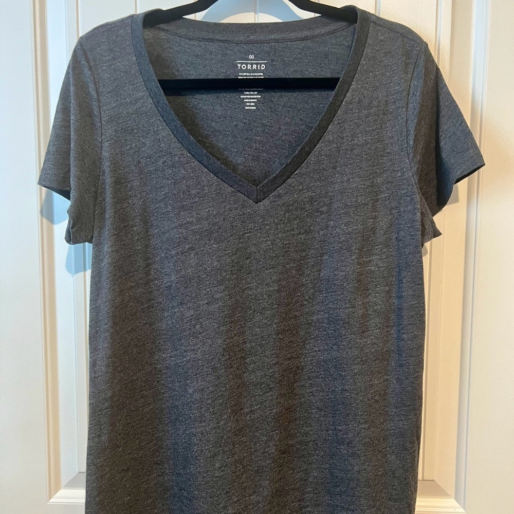 Torrid Gray V neck Teeshirt